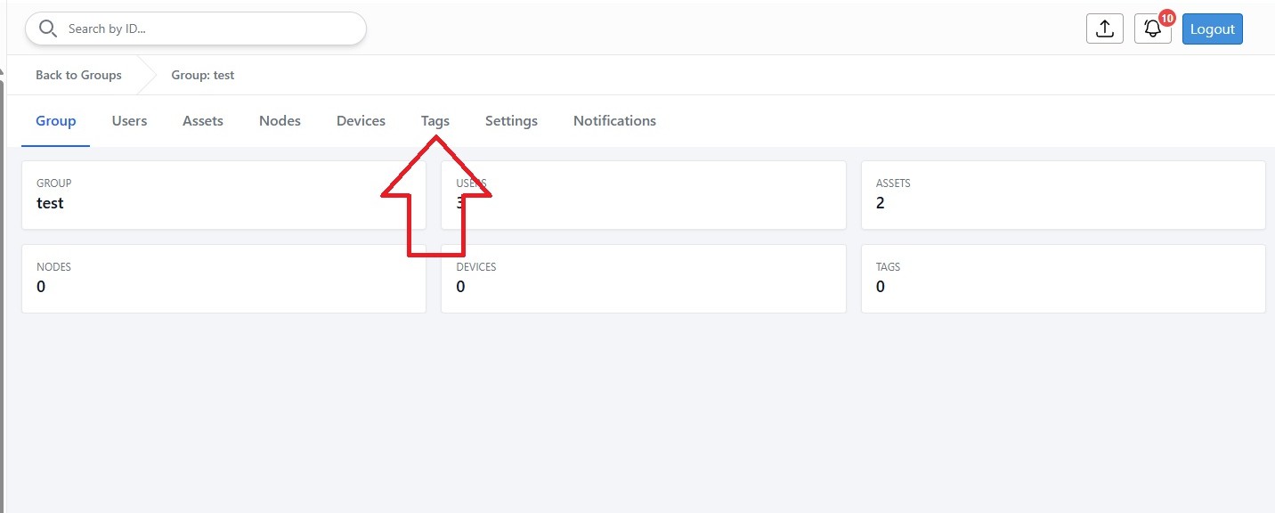Group tags tab