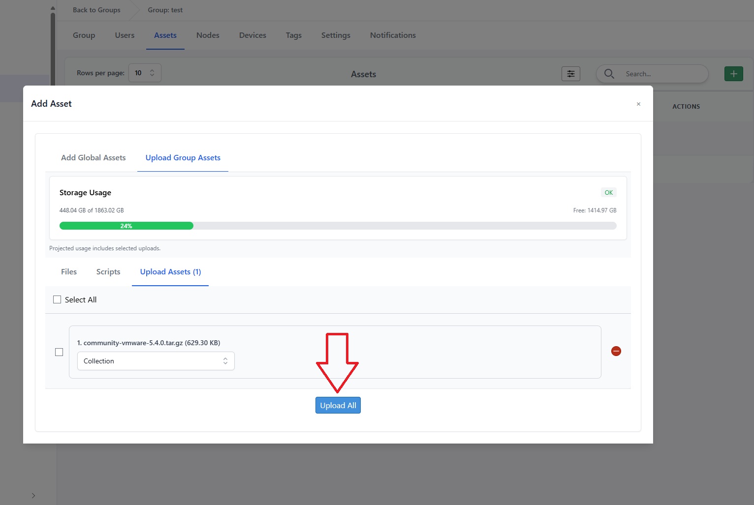 Upload all button