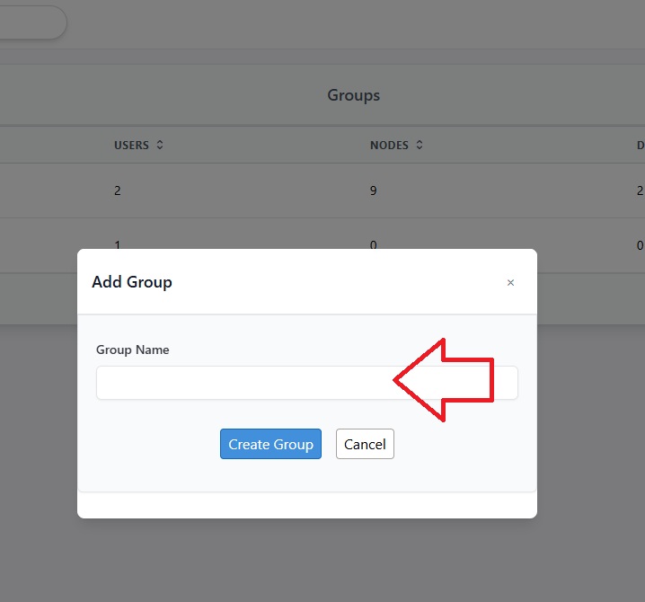 Enter group name modal
