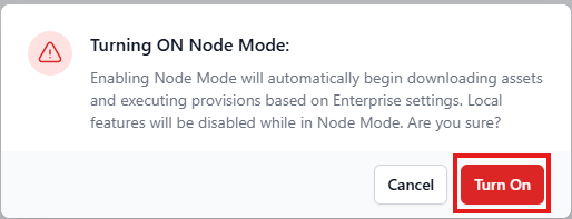 Confirm node mode activation
