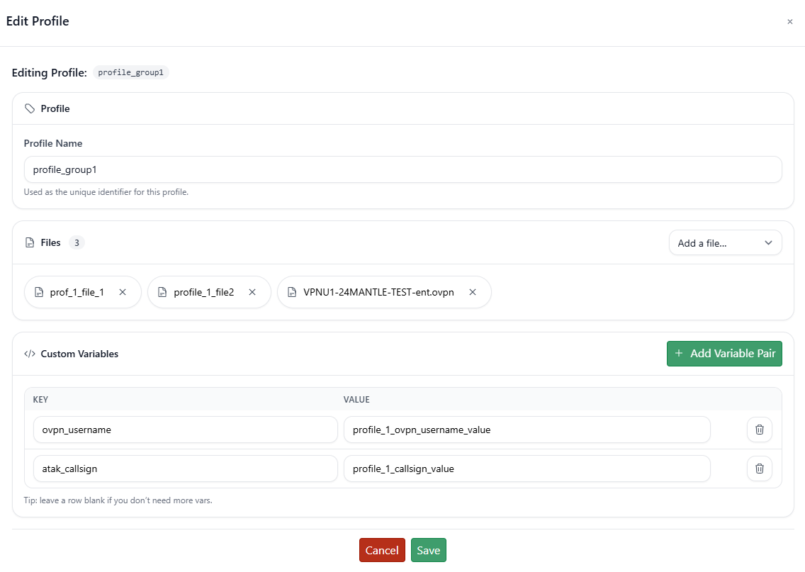 Profile Editor
