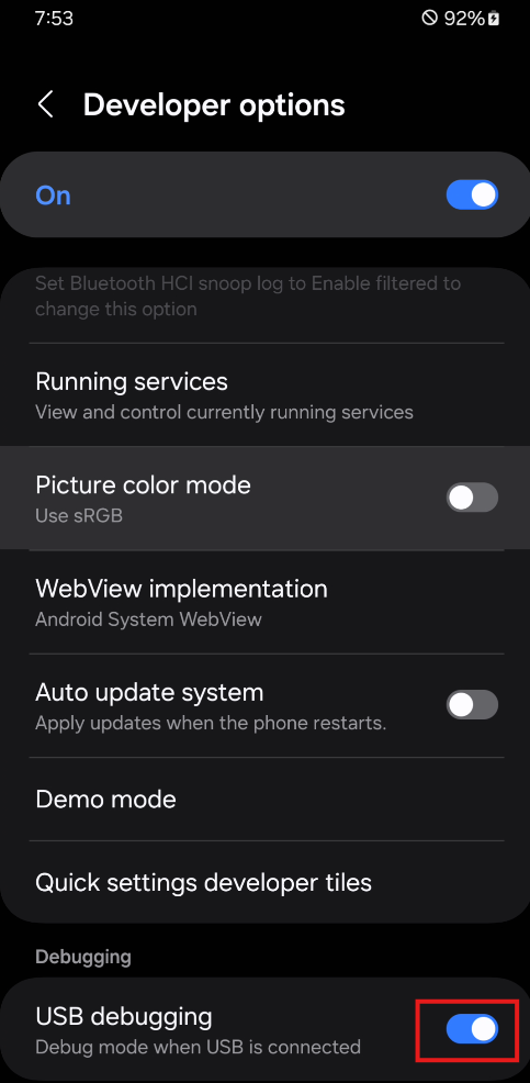 Toggle on